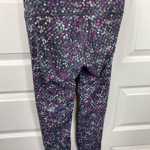 Lululemon Wunder Under Hi-Rise Size 4 High Rise Floral Purple Black Leggings - Picture 4 of 7